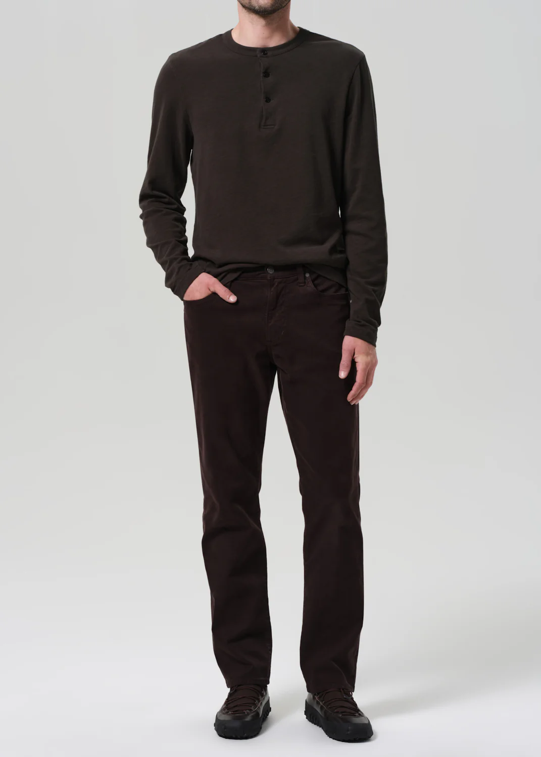 Three Button Henley in Forest - Image 6