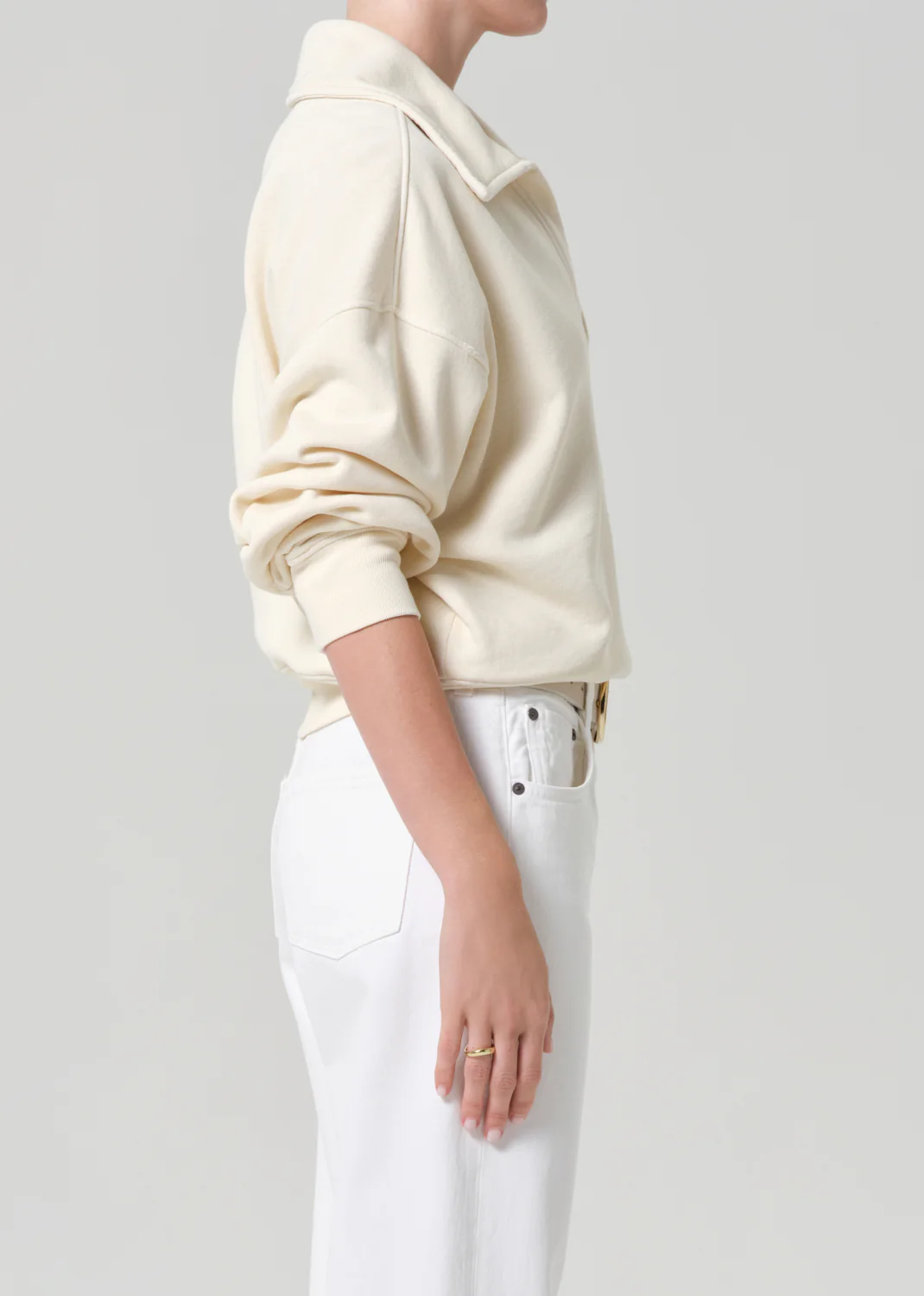 Trapeze Pullover in Cream - Image 3
