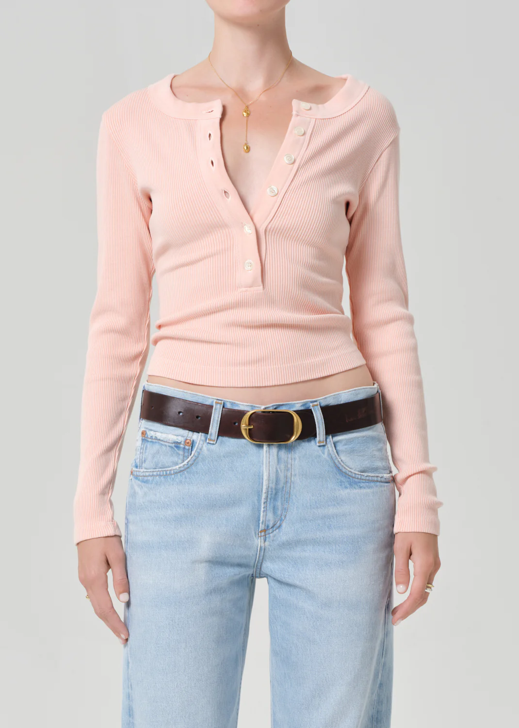 Varra Henley in Melon Creme