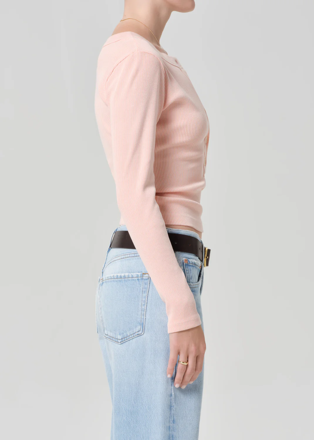 Varra Henley in Melon Creme - Image 3