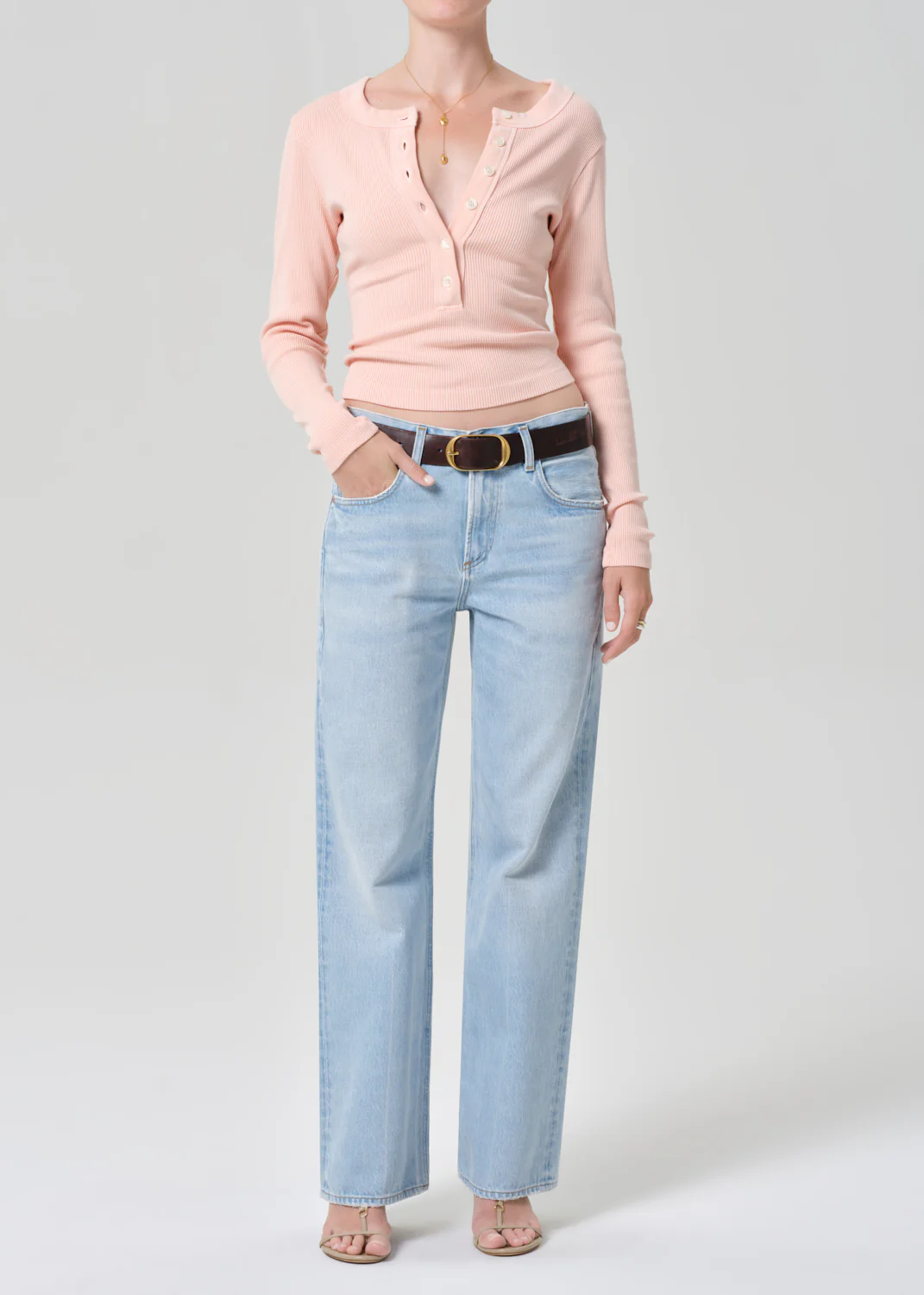 Varra Henley in Melon Creme - Image 5