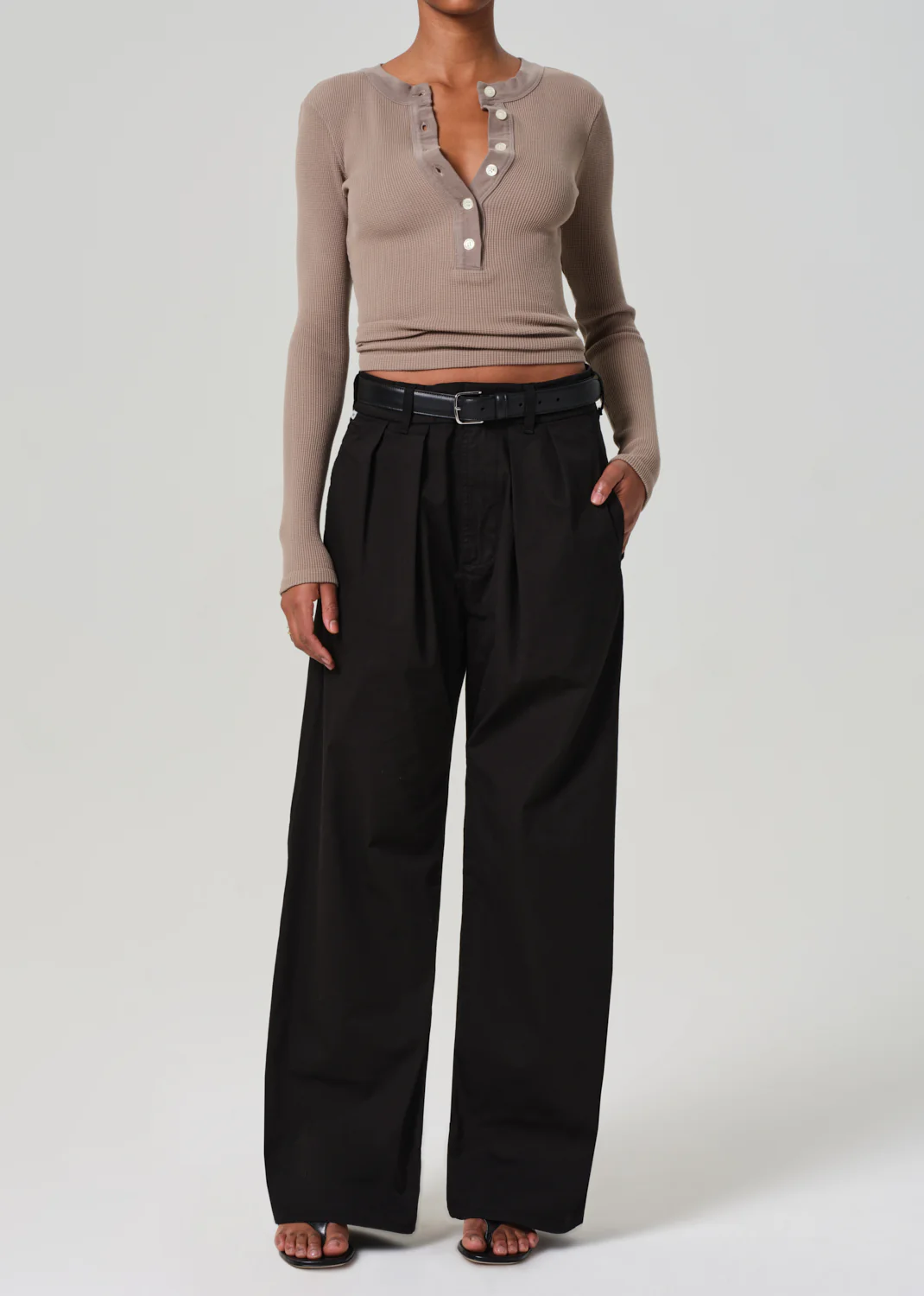 Varra Waffle Henley in Bezal - Image 5