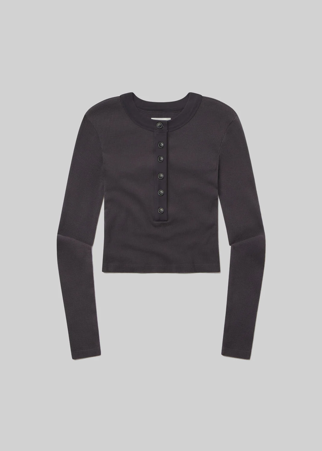 Varra Waffle Henley in Charcoal - Image 6