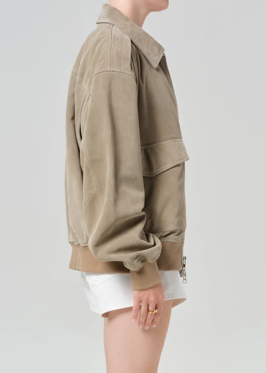 Vivienne Suede Jacket in Deep Olive - Image 3