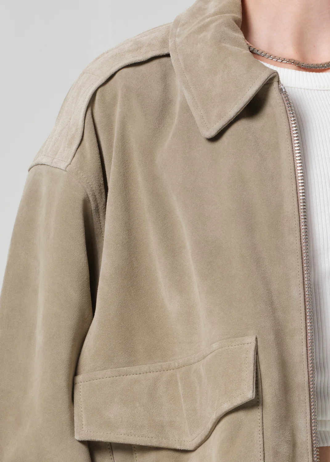 Vivienne Suede Jacket in Deep Olive - Image 4
