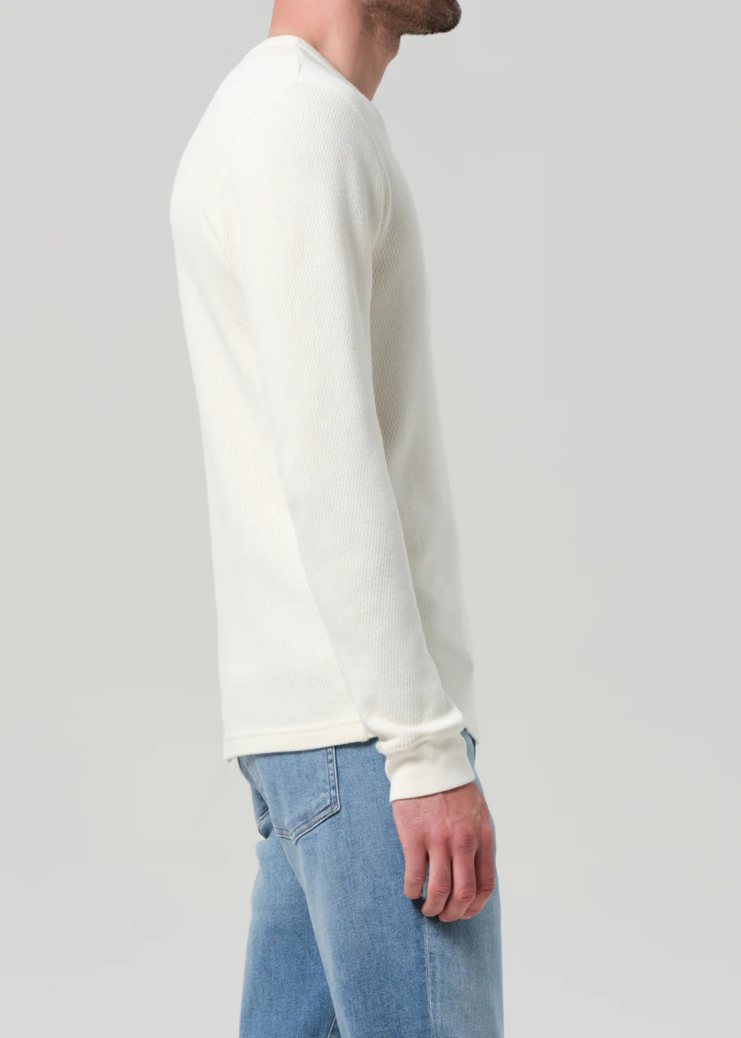 Waffle Crewneck in Canvas - Image 4
