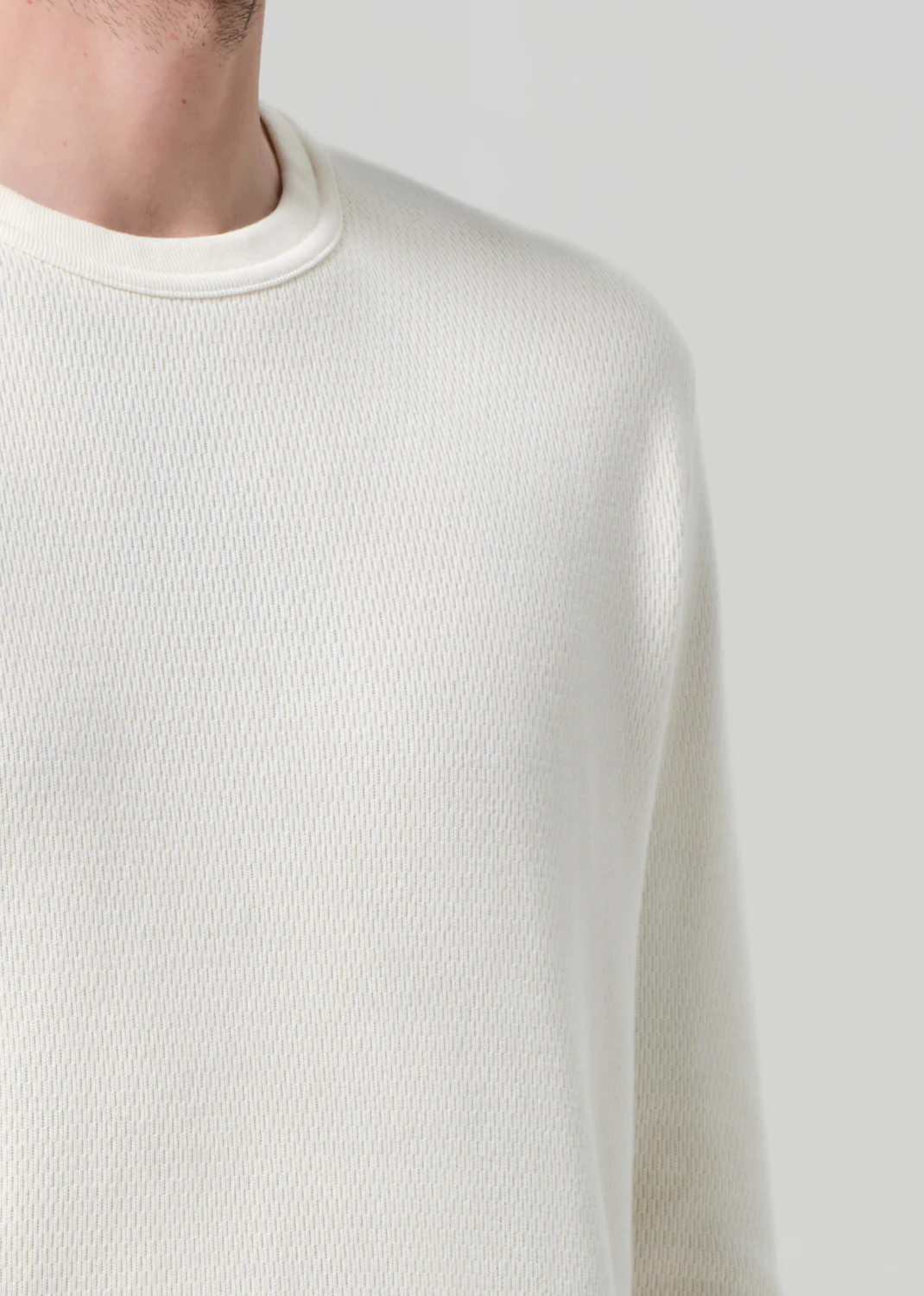 Waffle Crewneck in Canvas - Image 5