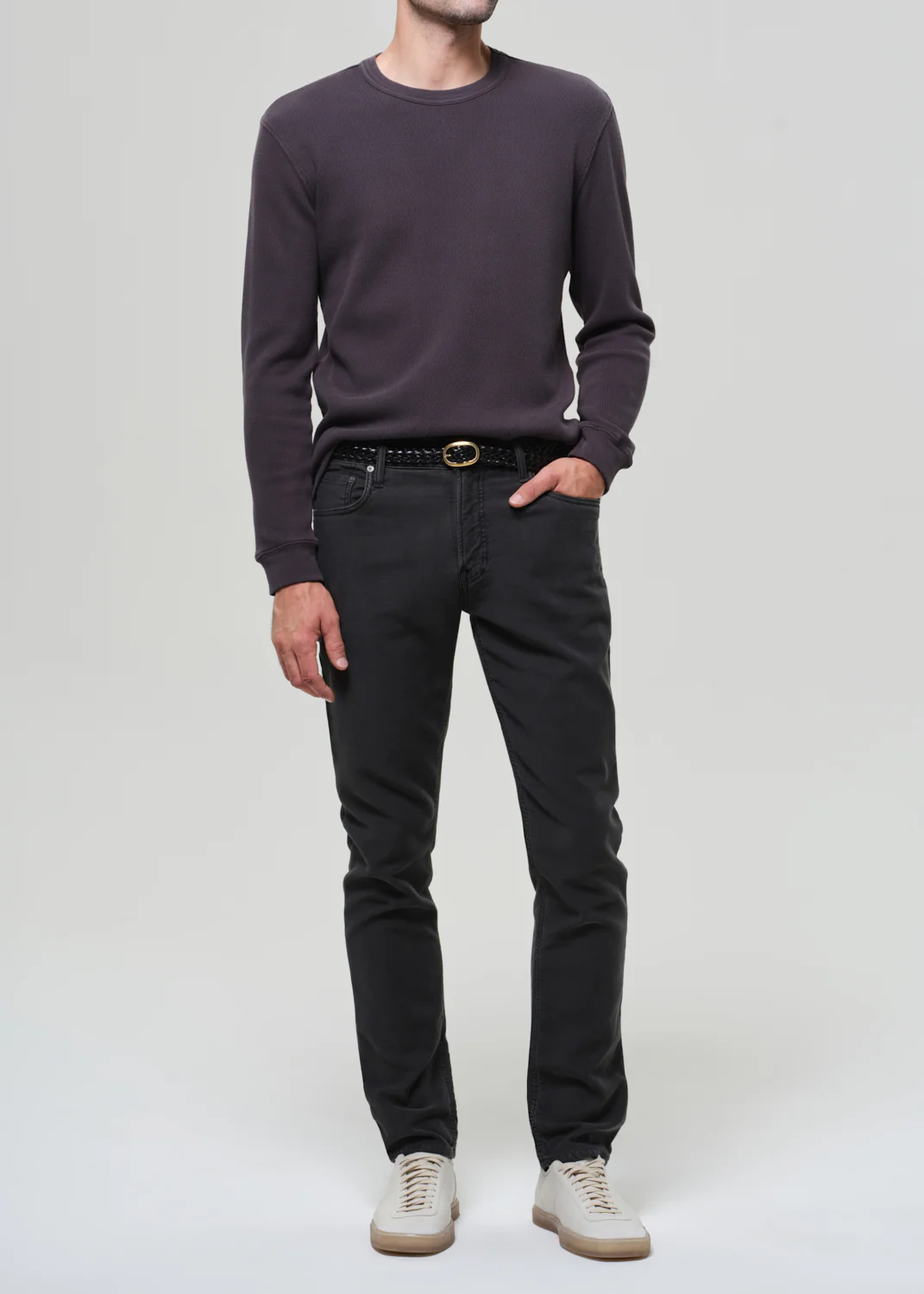 Waffle Crewneck in Charred Cedar - Image 7