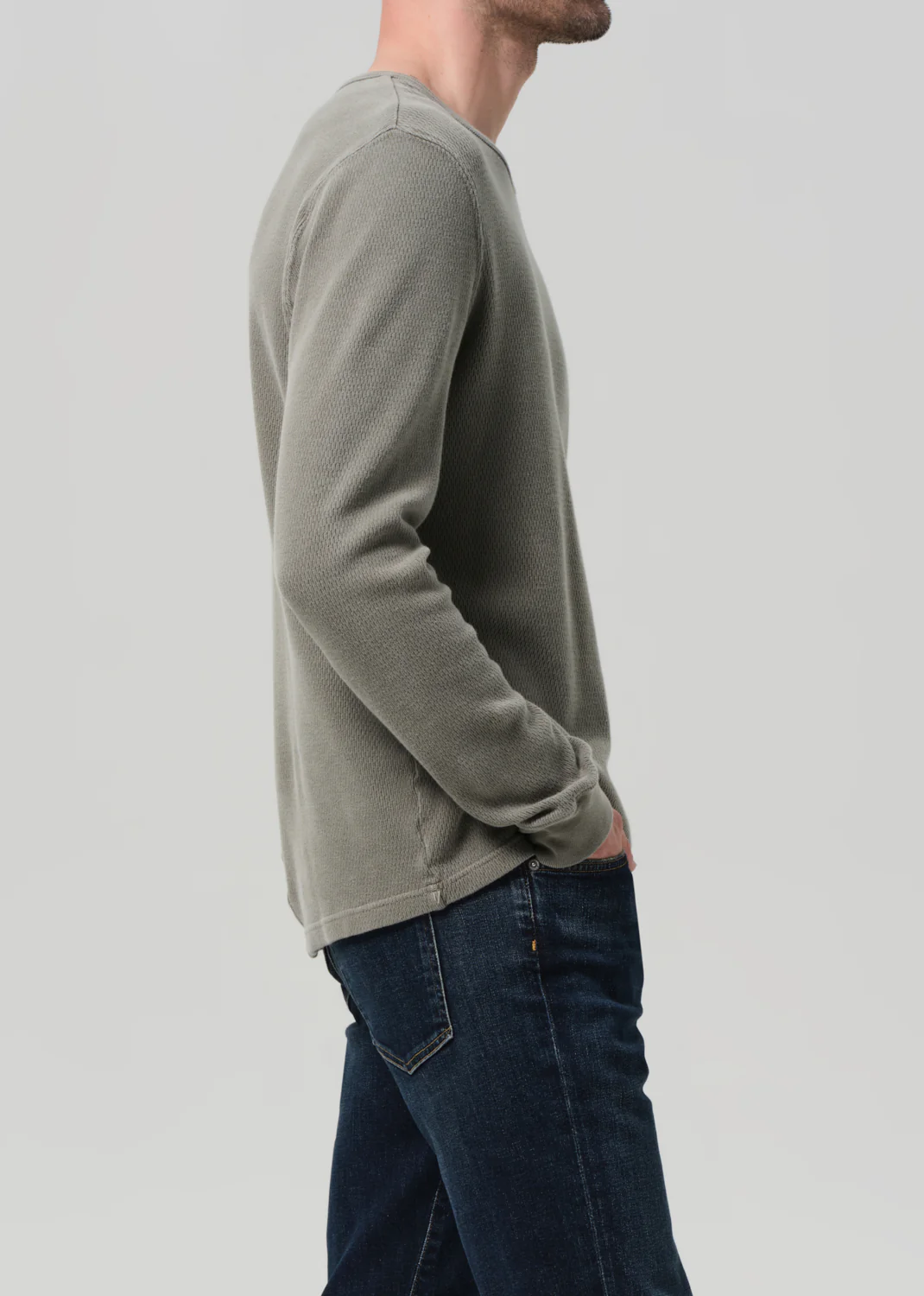 Waffle Crewneck in Fatigue - Image 4