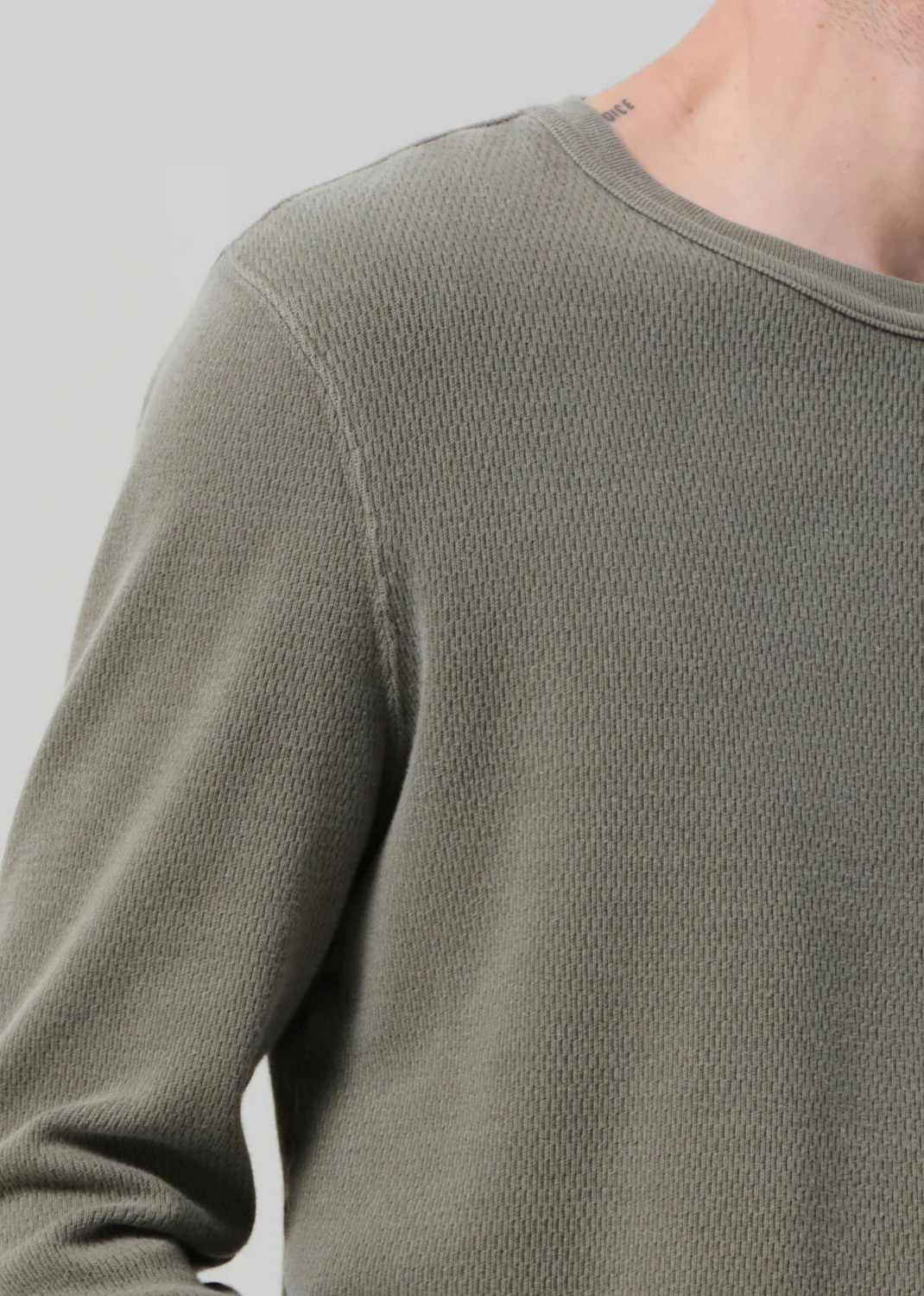 Waffle Crewneck in Fatigue - Image 5