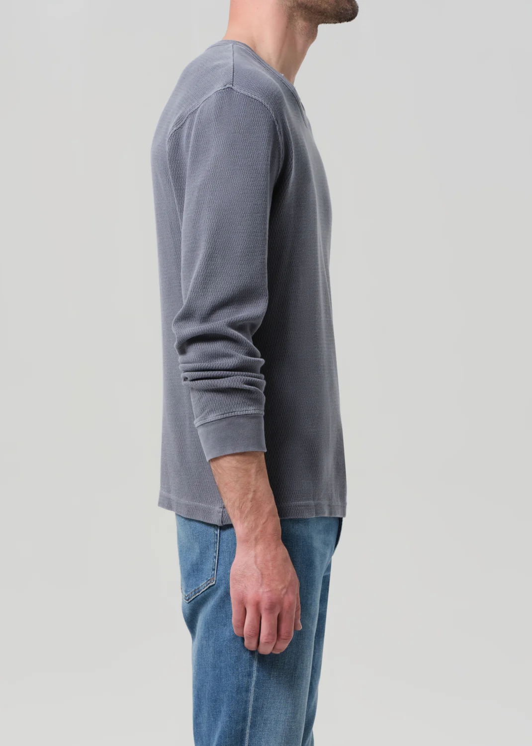 Waffle Crewneck in Grey - Image 4