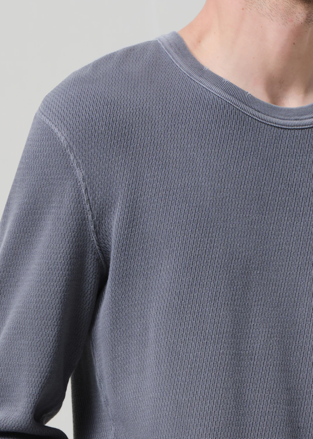 Waffle Crewneck in Grey - Image 5
