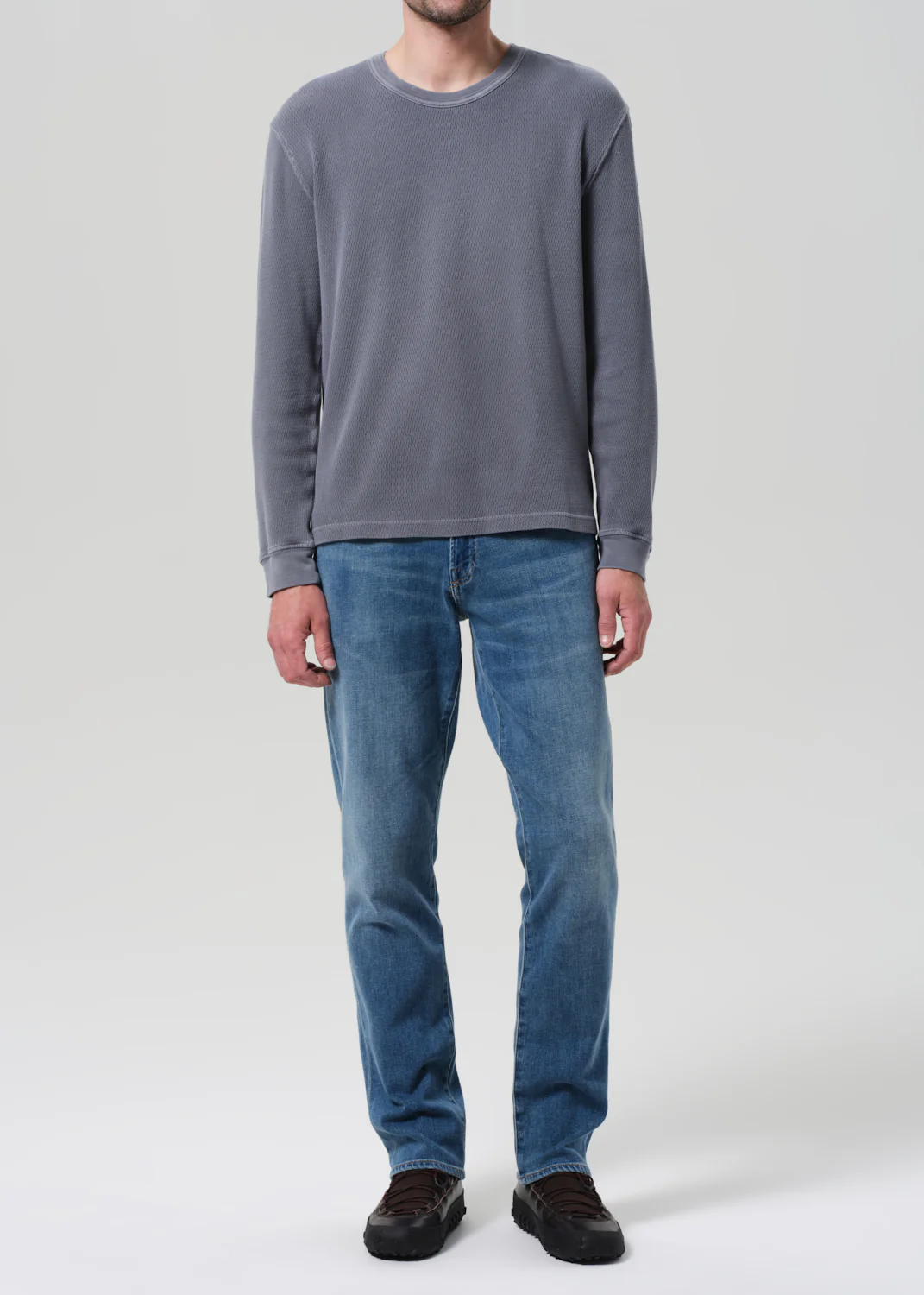 Waffle Crewneck in Grey - Image 6