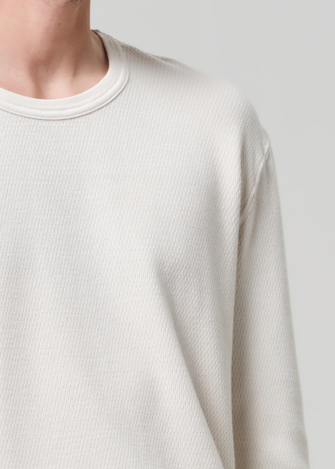 Waffle Crewneck in Plaster - Image 5