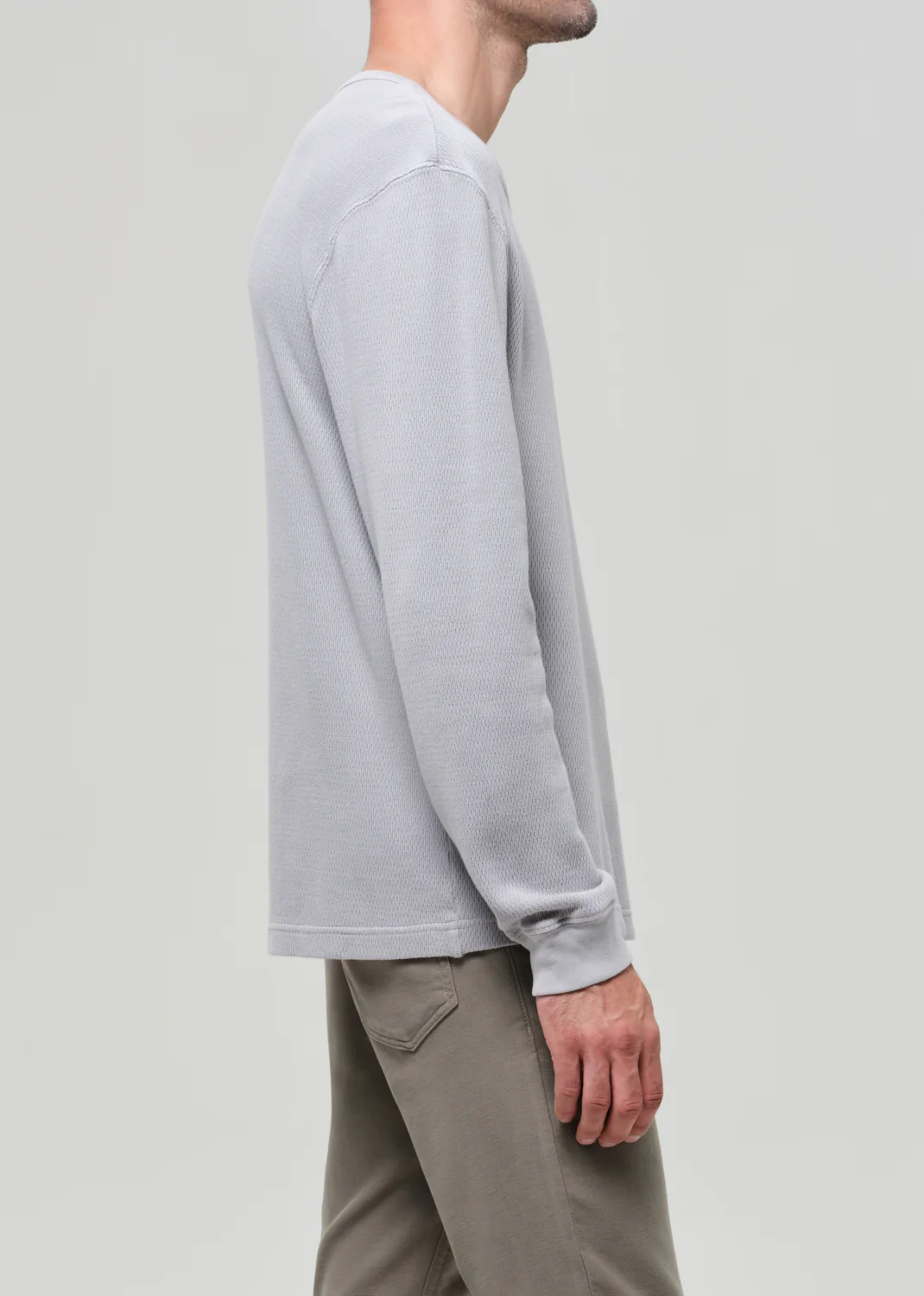 Waffle Crewneck in Stone Grey - Image 5