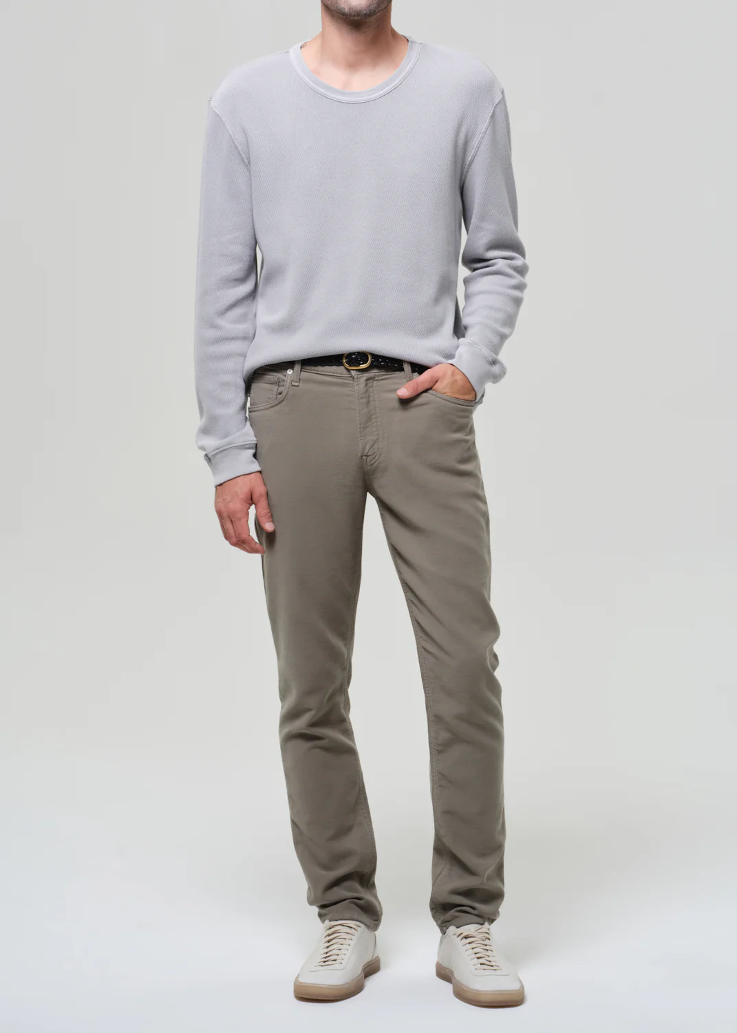Waffle Crewneck in Stone Grey - Image 7