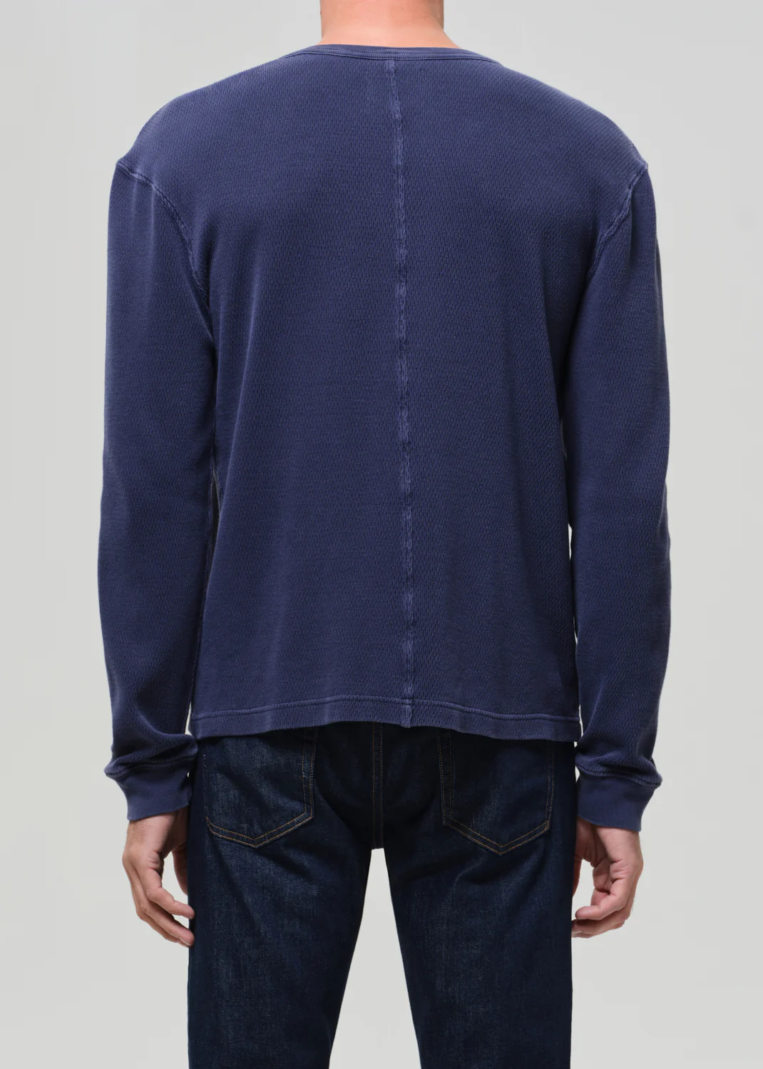 Waffle Crewneck in Vintage Navy - Image 3