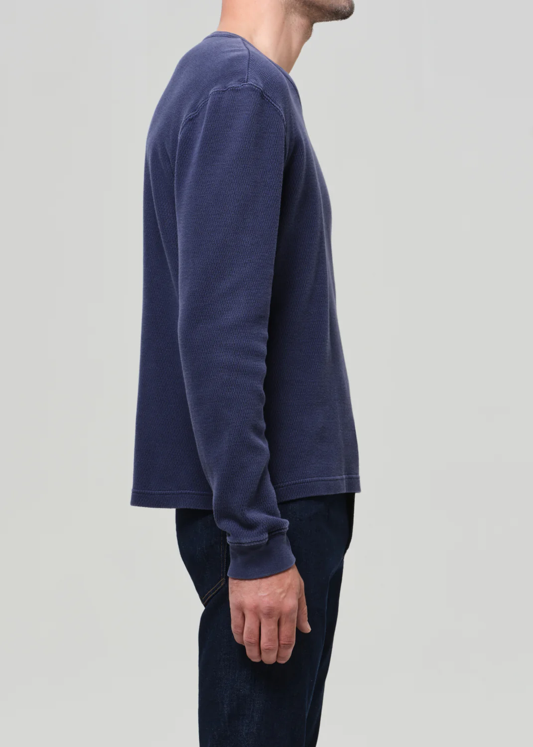 Waffle Crewneck in Vintage Navy - Image 4