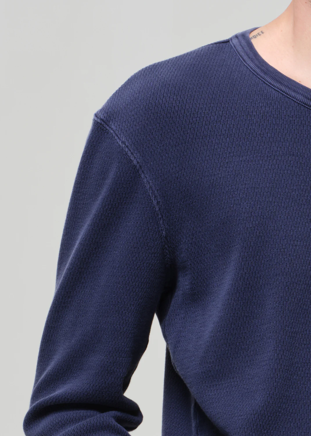 Waffle Crewneck in Vintage Navy - Image 5