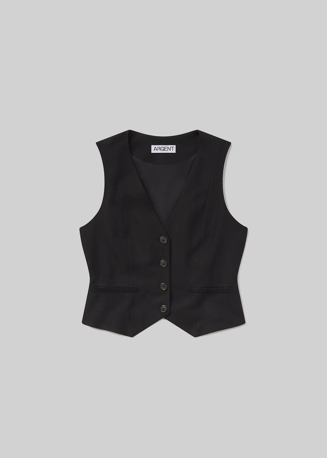 Waistcoat Linen Twill in Black - Image 6